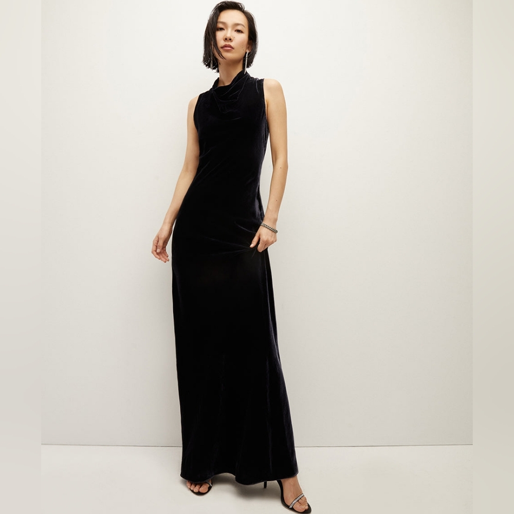 Veronica Beard navy velvet kura dress NWT 4 $598 maxi